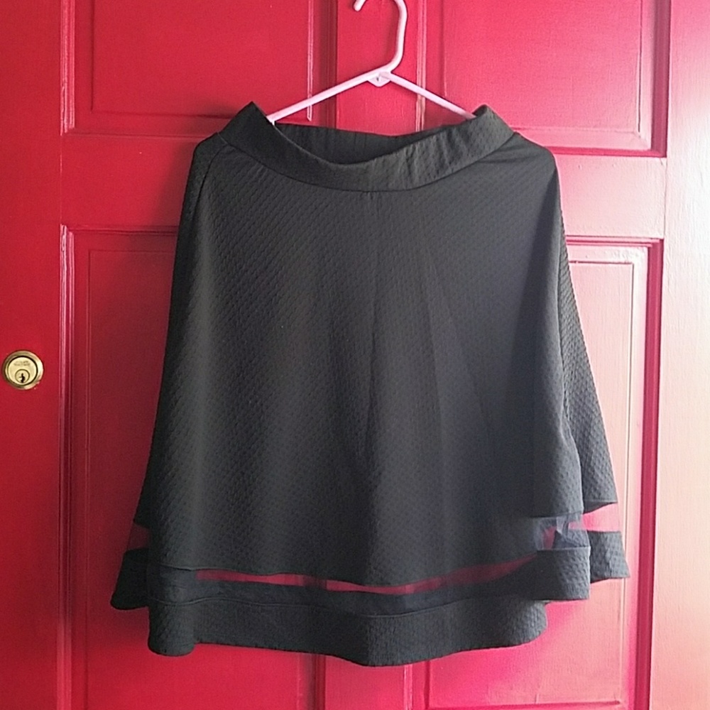 Faith and Joy Black skirt with mesh panel